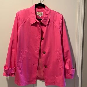 Talbots M light weight coat.  Pink buttons